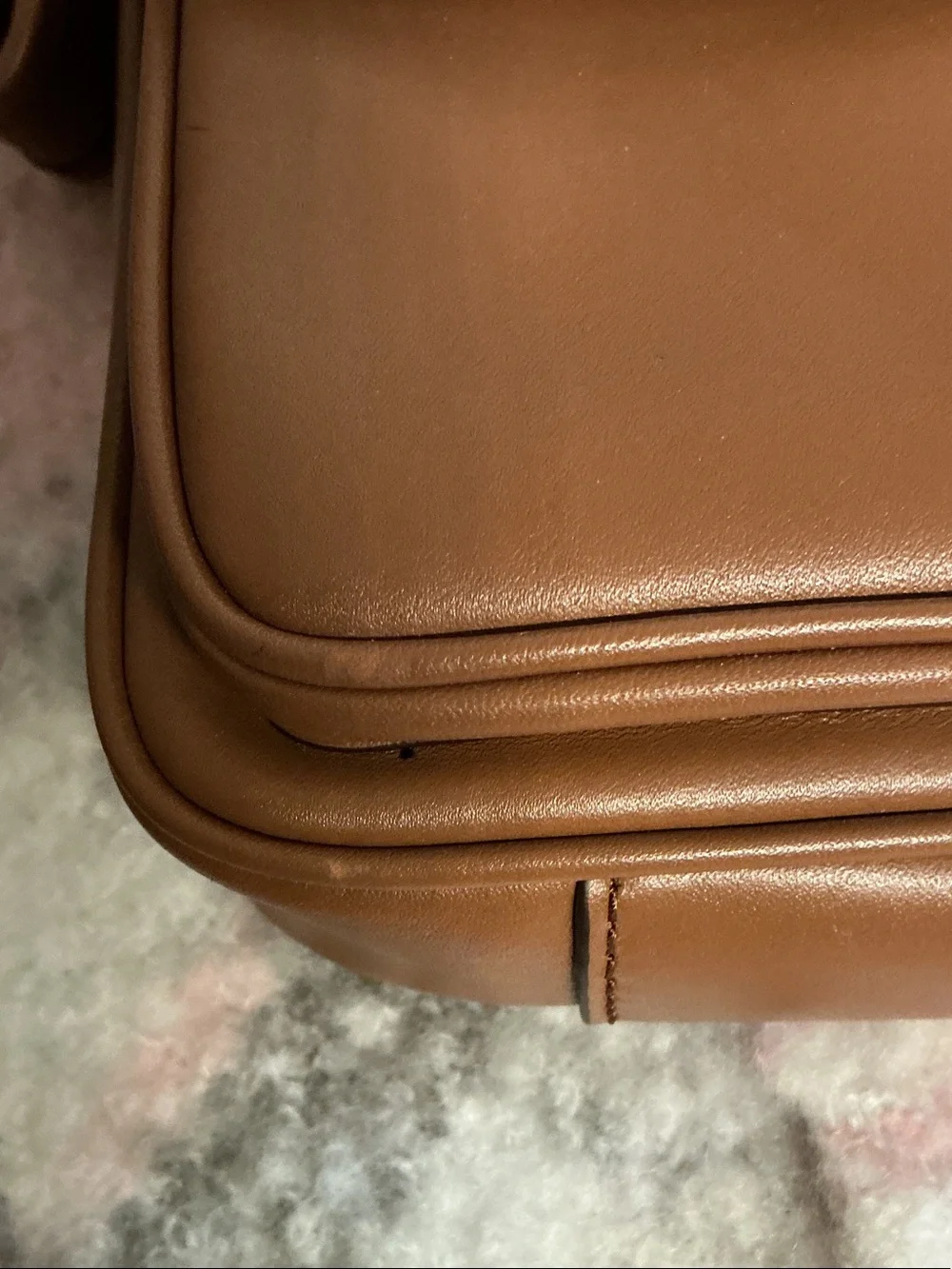 Michael Kors RARE SOHO Cognac Leather Buckle-Front Shoulder Bag